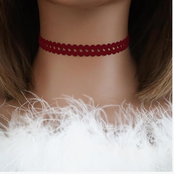 Choker Set 3 PCS Necklace Choker Heart Charm Velvet Gothic Classical Collars - Picture 6 of 7